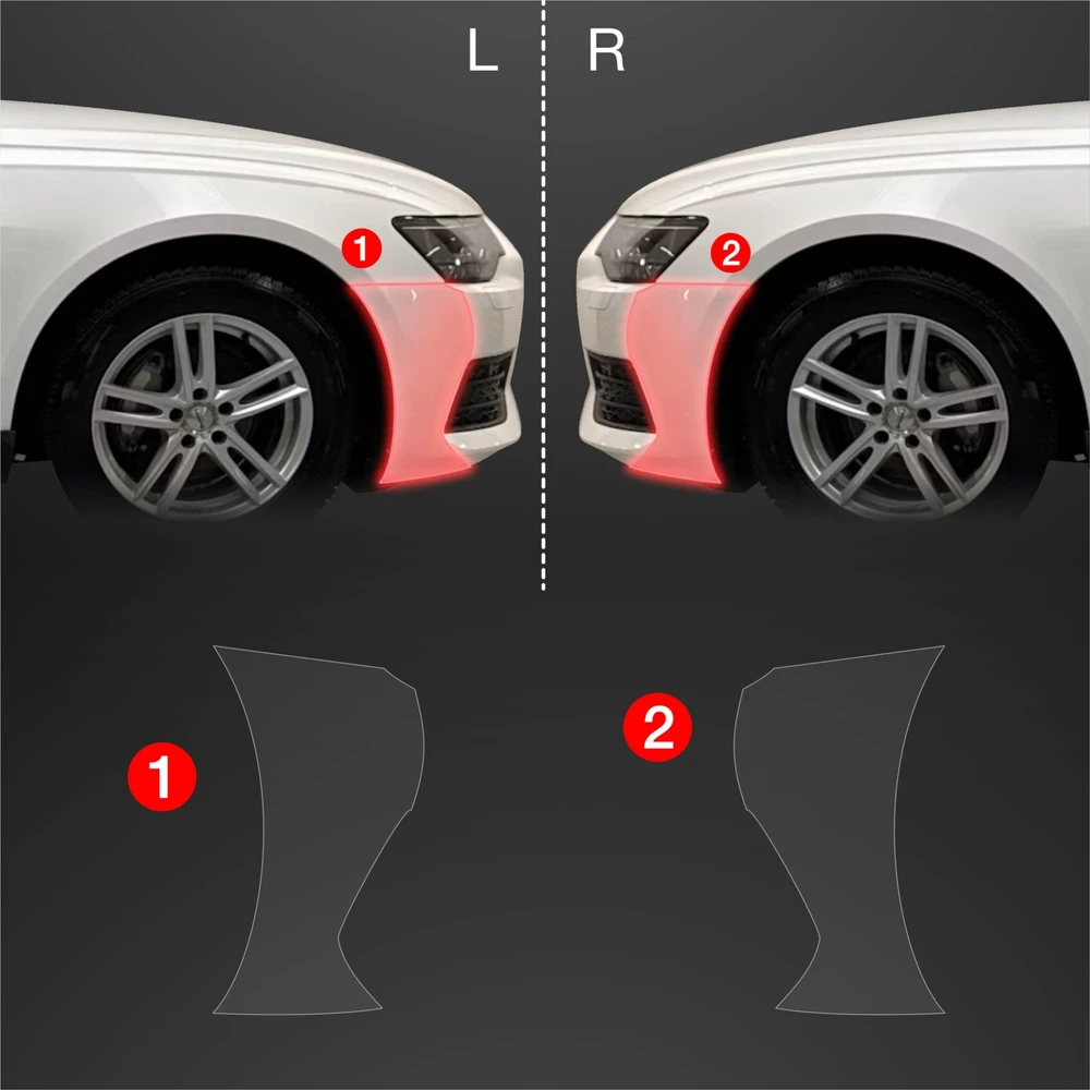 GrizzGlass Apsauginė plėvelė ant buferio GrizzGlass BodyShield, skirta Audi A6 C8 Sedan (2018-2023) [2w1]