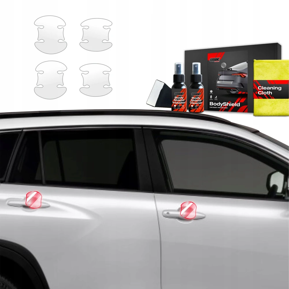 GrizzGlass Apsauginė plėvelė po durų rankenomis GrizzGlass BodyShield, skirta Toyota Corolla Cross (2022-2025) [4w1]