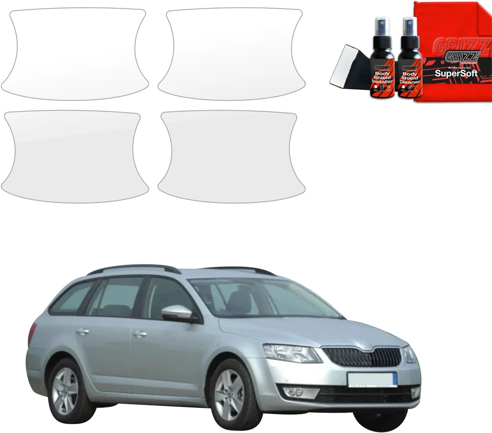 GrizzGlass Apsauginė plėvelė po rankenomis GrizzGlass BodyShield, skirta Skoda Octavia 3 Kombi 5D (2017-2020) [4w1]