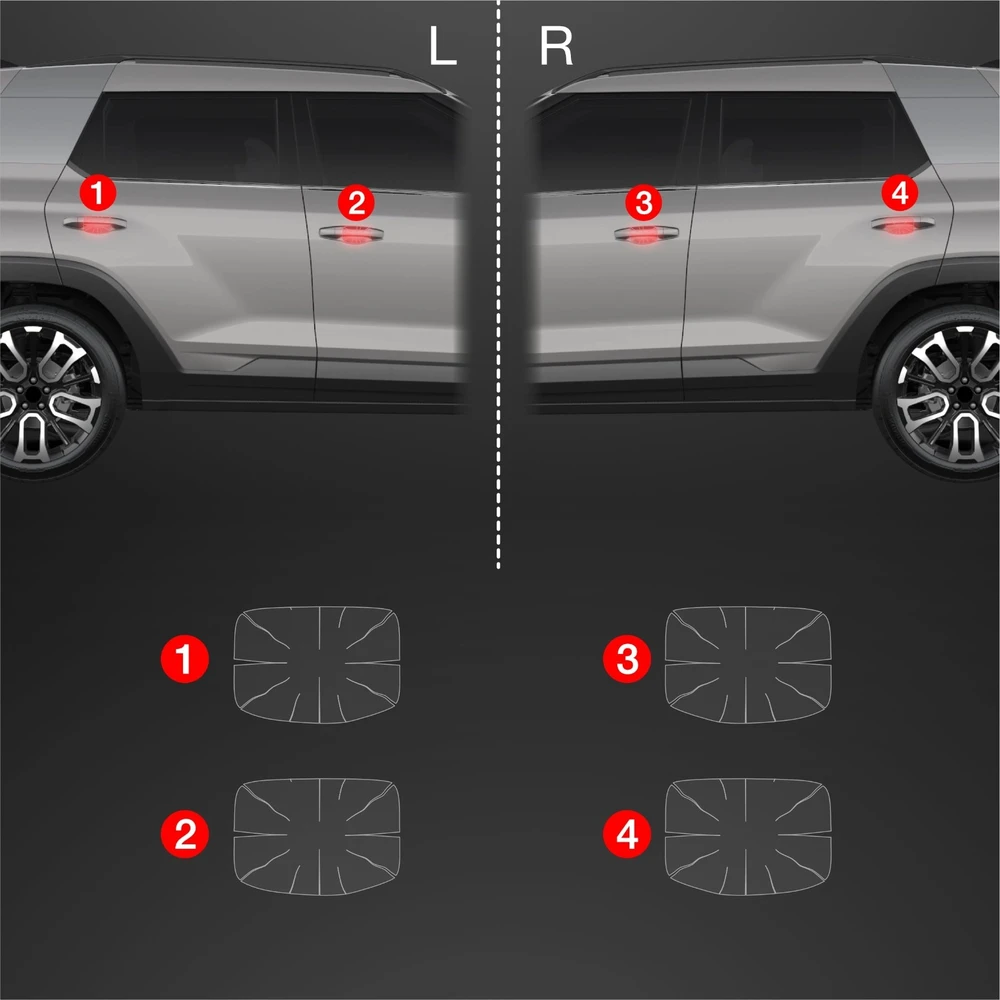 GrizzGlass Apsauginė plėvelė po rankenomis GrizzGlass BodyShield, skirta SsangYong Torres (2024-2025) [4w1]