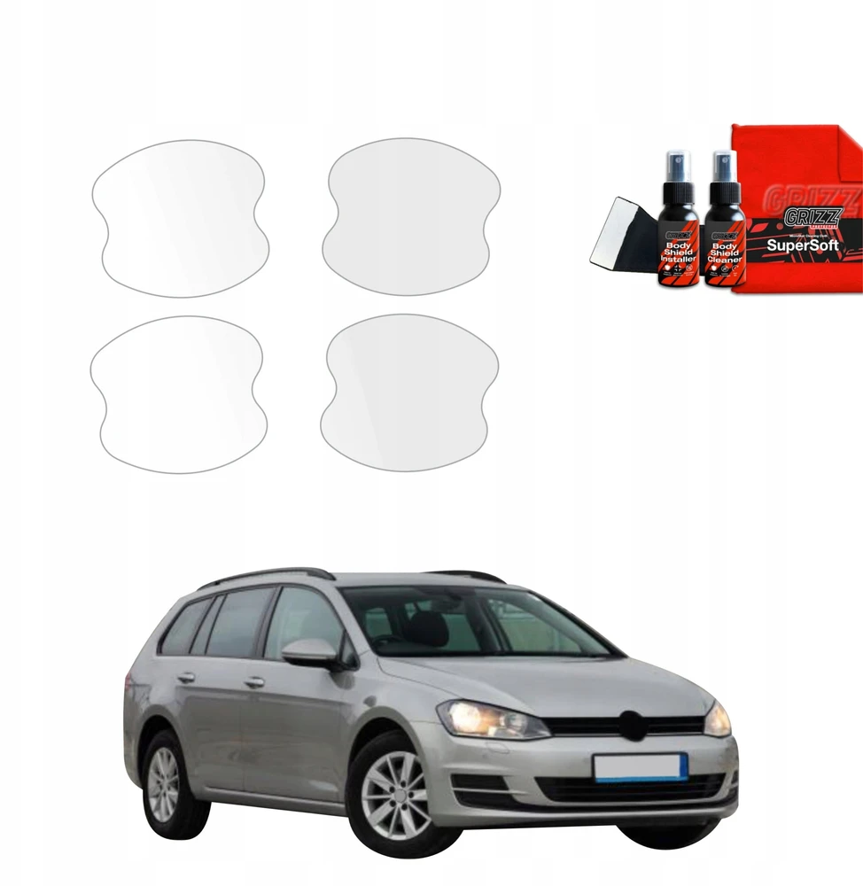 „GrizzGlass GrizzGlass BodyShield“ apsauginė plėvelė nuo durų rankenos, skirta „Volkswagen Golf 7 Variant“ (2013–2020 m.) [4in1]