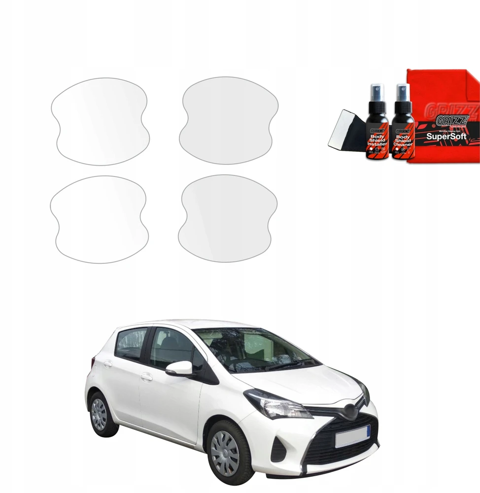 GrizzGlass Apsauginė plėvelė po rankenėlėmis BodyShield, skirta Toyota Yaris (2011-2016) [4w1]