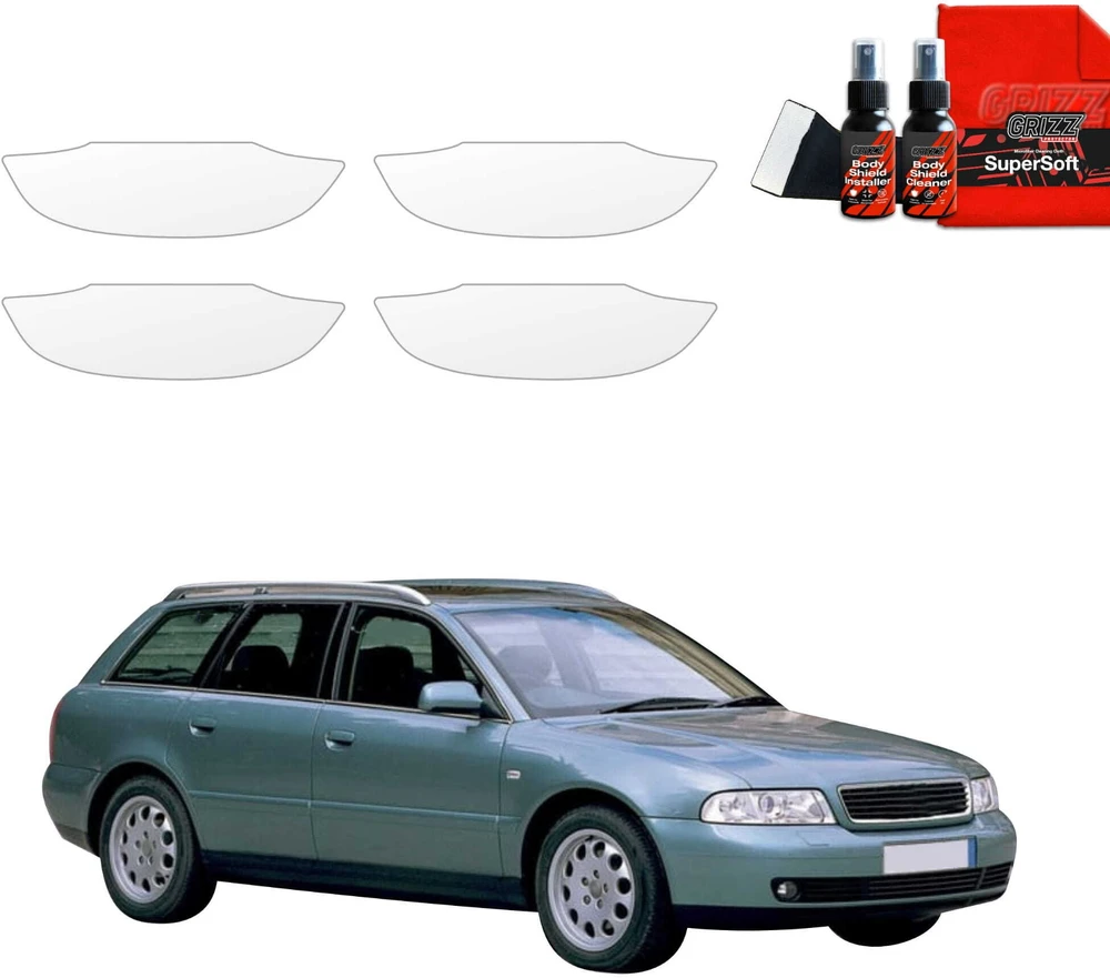 GrizzGlass Apsauginė plėvelė po durų rankenomis BodyShield, skirta Audi A4 B5 Avant (1994-2001) [4w1]