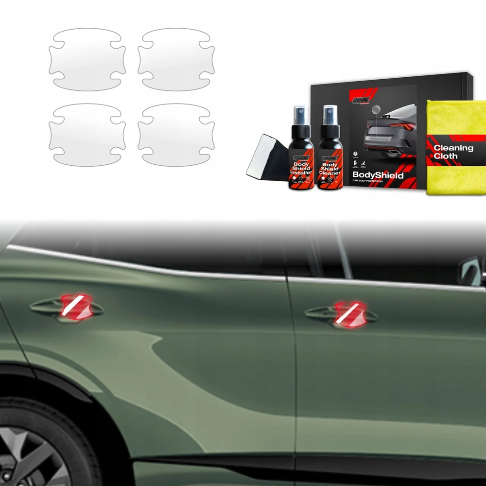 GrizzGlass Apsauginė plėvelė po rankenomis GrizzGlass BodyShield, skirta Kia Sportage 5 (2021-2025) [4w1]