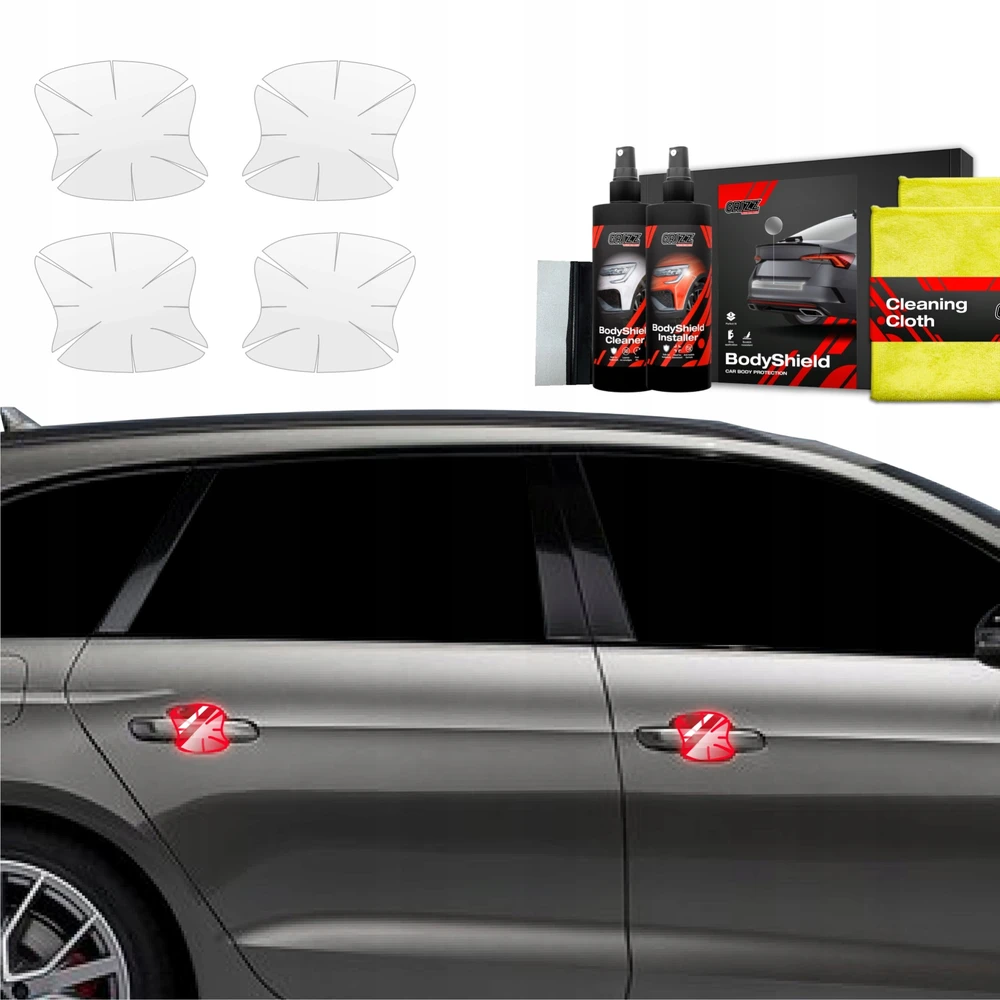 GrizzGlass Apsauginė plėvelė po rankenomis GrizzGlass BodyShield, skirta Audi A4 Avant (2019-2024) [4w1]