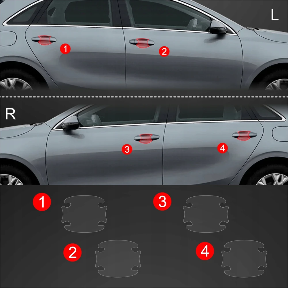 GrizzGlass Apsauginė plėvelė po rankenomis GrizzGlass BodyShield skirtas Kia Ceed (2021-2025) [4w1]