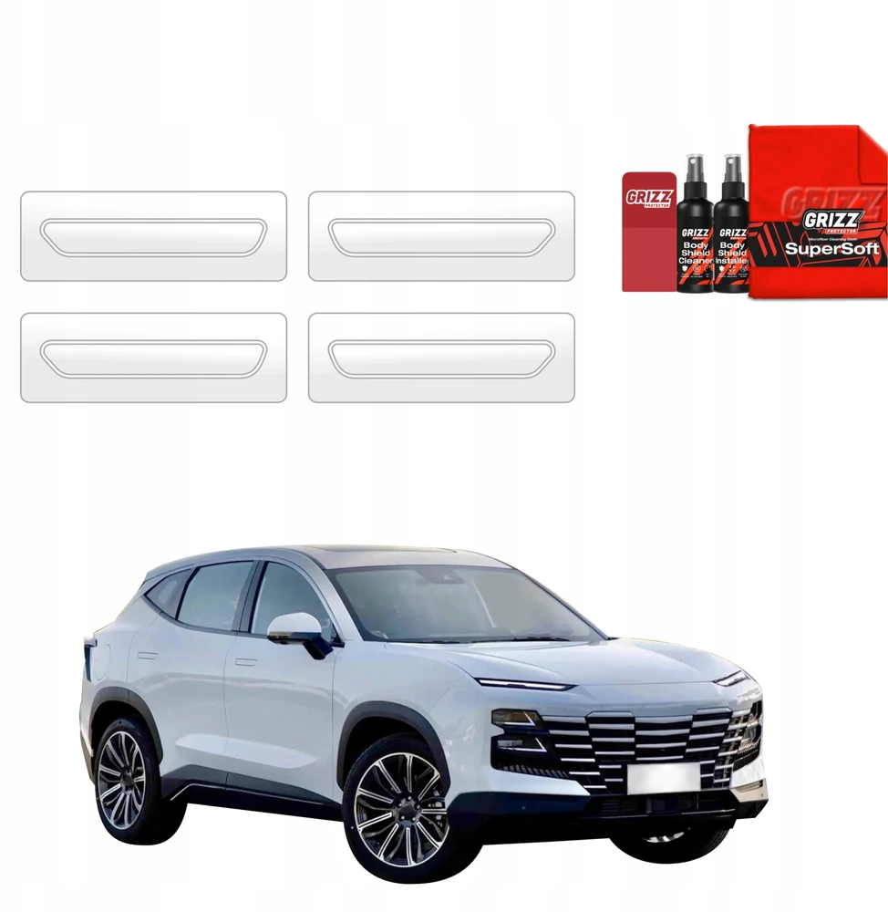 GrizzGlass Apsauginė plėvelė po rankenomis BodyShield, skirta Jetour Dashing (2025-2026) [4w1]