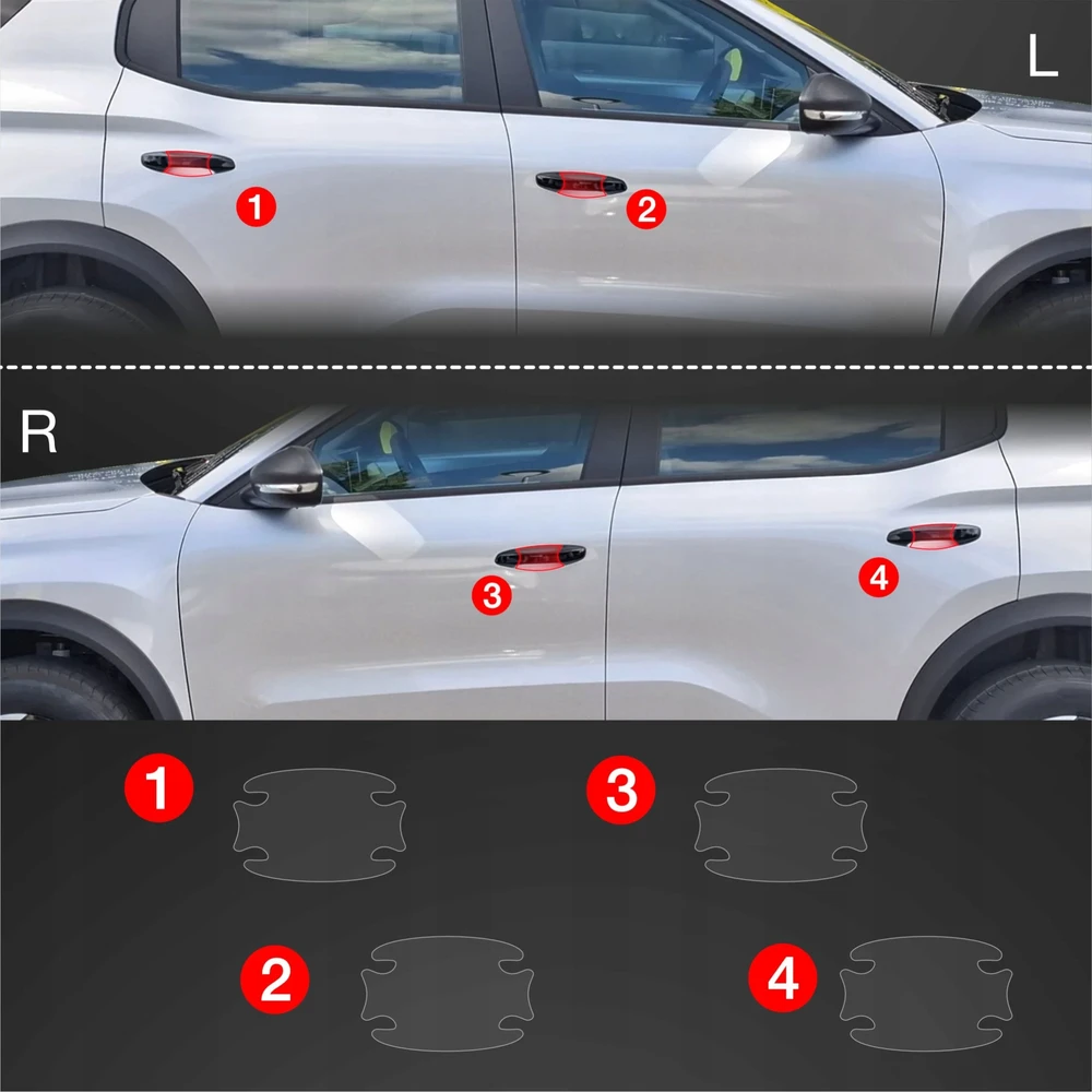 GrizzGlass Apsauginė plėvelė po rankenomis GrizzGlass BodyShield, skirta Opel Frontera (2024-2025) [4w1]
