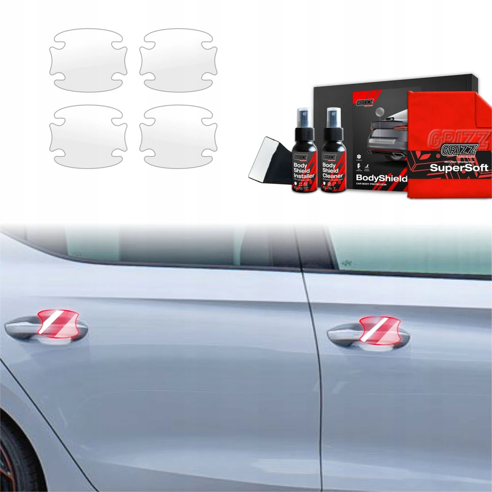 „GrizzGlass“ apsauginė plėvelė po rankenomis „GrizzGlass BodyShield“ skirtas „Cupra Leon Sportstourer“ (2024-2025) [4w1]