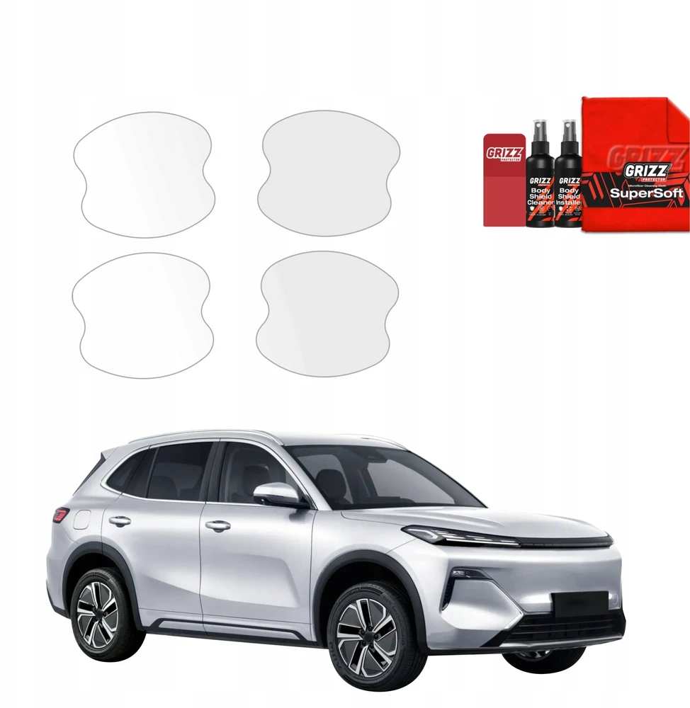 GrizzGlass Apsauginė plėvelė po durų rankenomis BodyShield, skirta Geely Starray EM-i (2025-2026) [4w1]