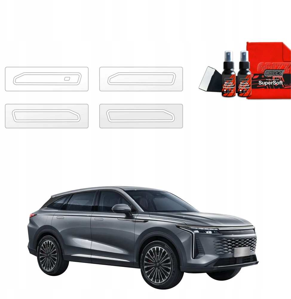 GrizzGlass Apsauginė plėvelė po rankenomis GrizzGlass BodyShield, skirta OMODA 9 Super Hybrid (2025) [4w1]