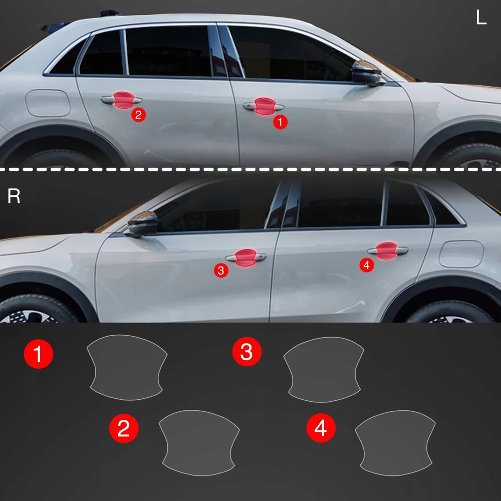 GrizzGlass Apsauginė plėvelė po rankenomis GrizzGlass BodyShield skirtas Fiat 600 (2023-2025) [4w1]