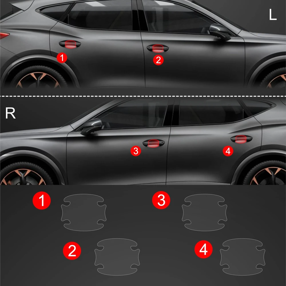 GrizzGlass Apsauginė plėvelė po rankenomis GrizzGlass BodyShield, skirta Cupra Formentor (2020-2024) [4w1]