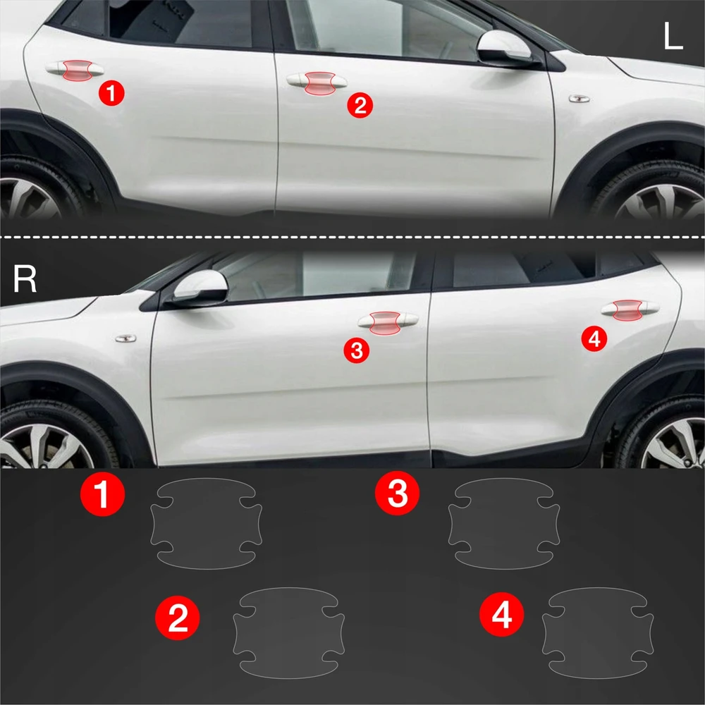 GrizzGlass Apsauginė plėvelė po rankenomis GrizzGlass BodyShield, skirta Kia Stonic (2020-2025) [4w1]