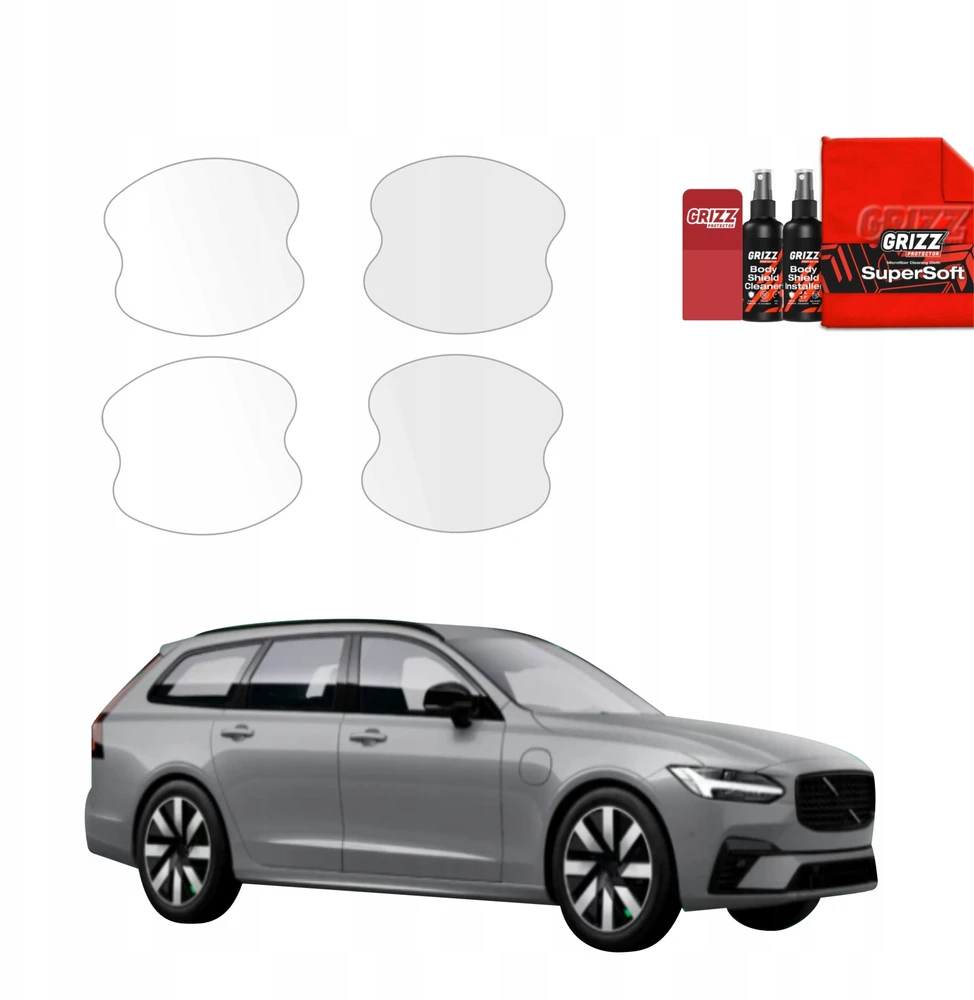 GrizzGlass Apsauginė plėvelė po rankenomis BodyShield, skirta Volvo V90 (2021-2025) [4w1]