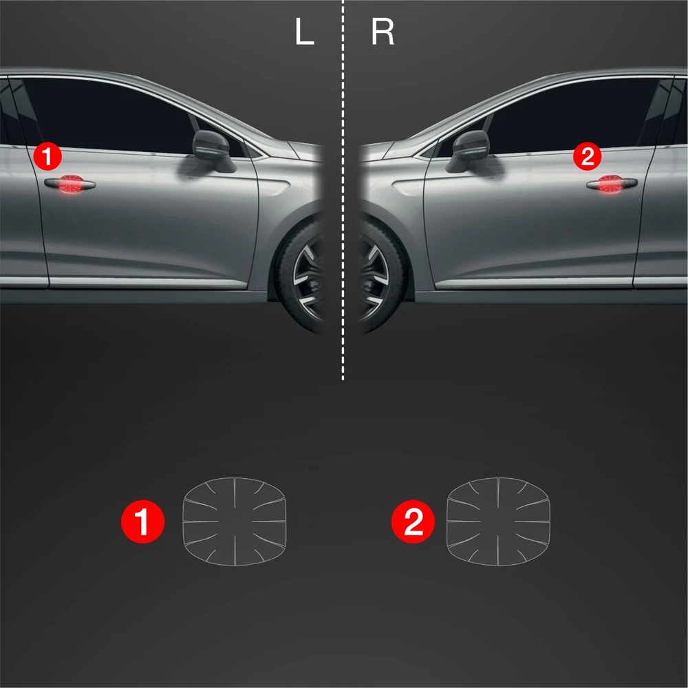 GrizzGlass Apsauginė plėvelė po rankenomis GrizzGlass BodyShield, skirta Renault Clio (2020-2024) [2w1]