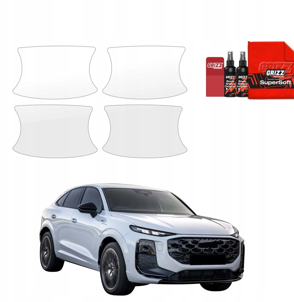 GrizzGlass Apsauginė plėvelė po rankenomis BodyShield, skirta Audi Q3 Sportback (2025-2026) [4w1]