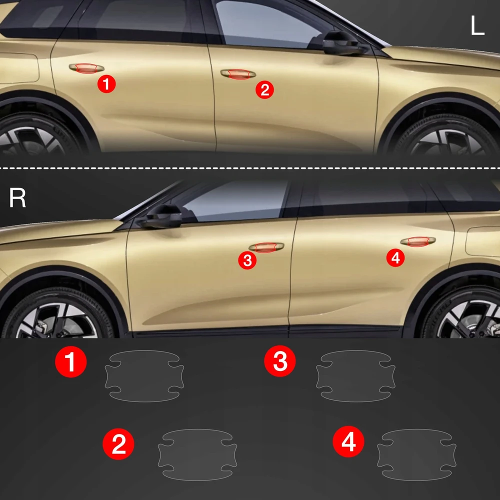 GrizzGlass apsauginė plėvelė po rankenomis BodyShield, skirta Opel Grandland (2025) [4w1]