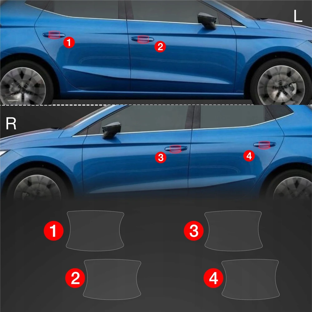 GrizzGlass Apsauginė plėvelė po rankenomis GrizzGlass BodyShield, skirta Seat Ibiza (2021-2025) [4w1]