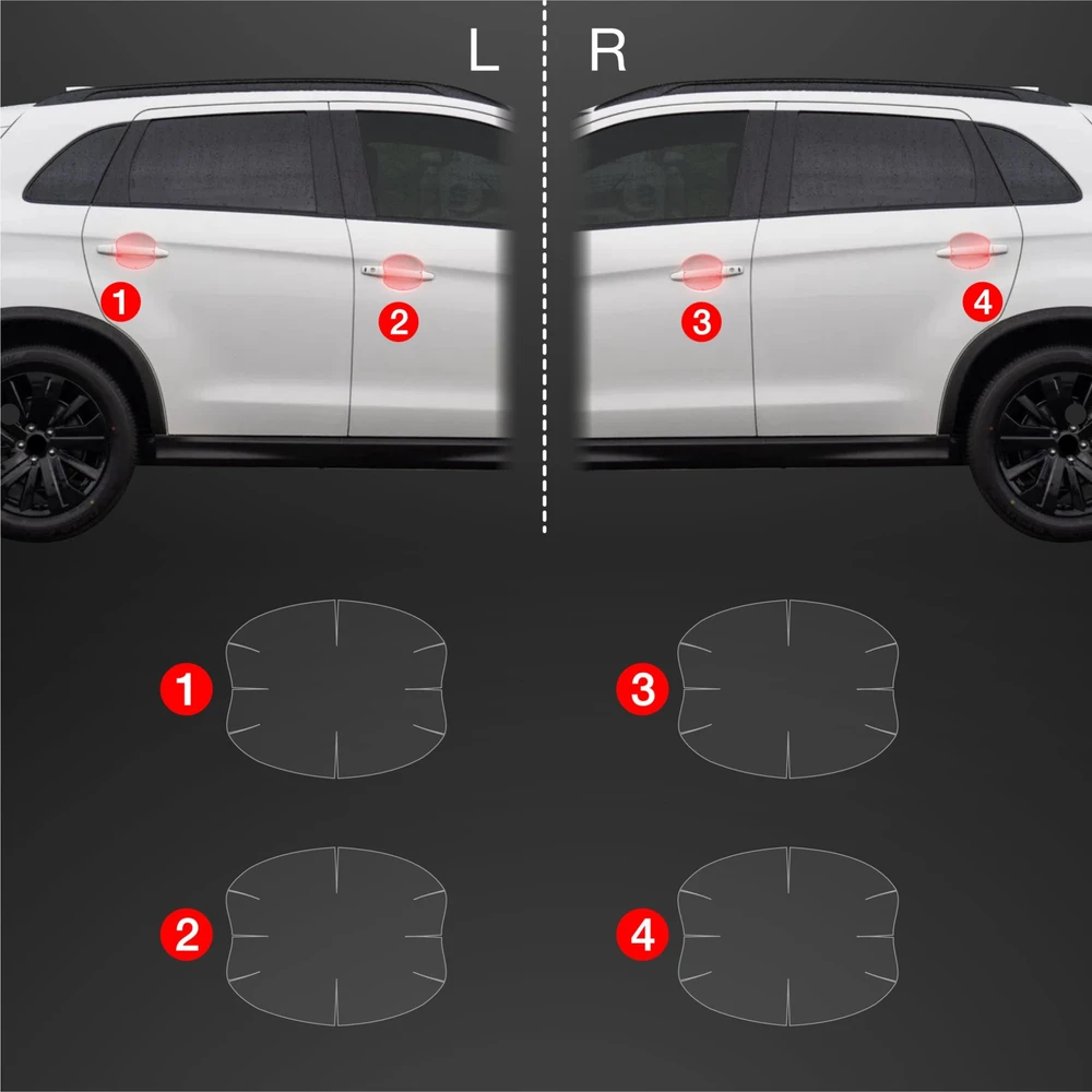 GrizzGlass Apsauginė plėvelė rankenoms BodyShield skirtas Mitsubishi ASX Facelift (2024-2025) [4w1]