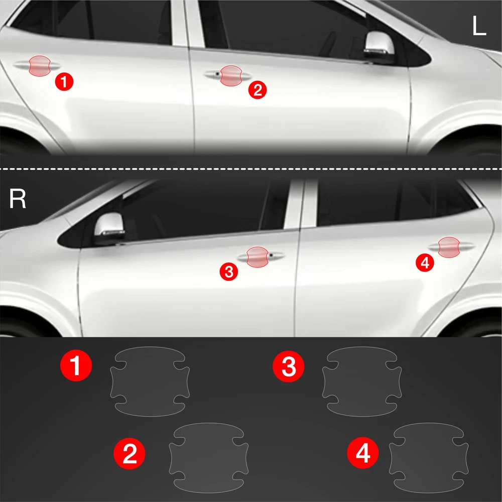 GrizzGlass Apsauginė plėvelė po rankenomis GrizzGlass BodyShield skirtas Kia Picanto (2023-2025) [4w1]