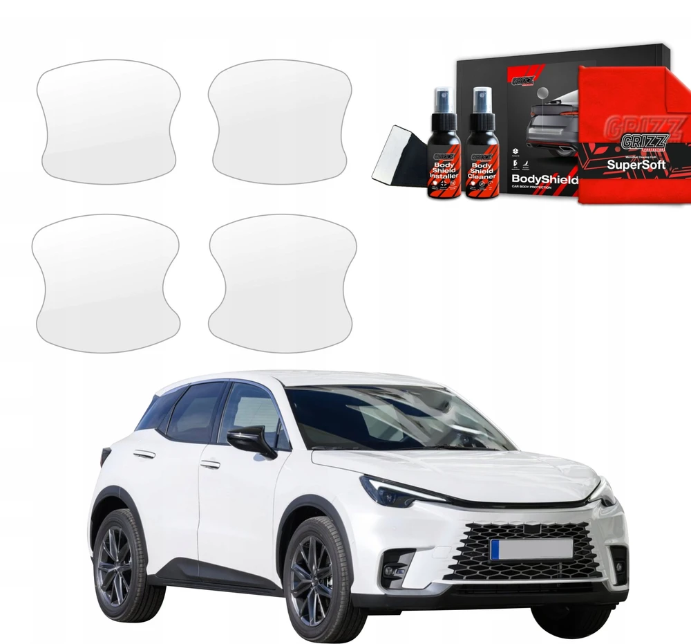 „GrizzGlass“ apsauginė plėvelė po rankenomis „BodyShield“ skirtas „Lexus LBX“ (2023-2025) [4w1]