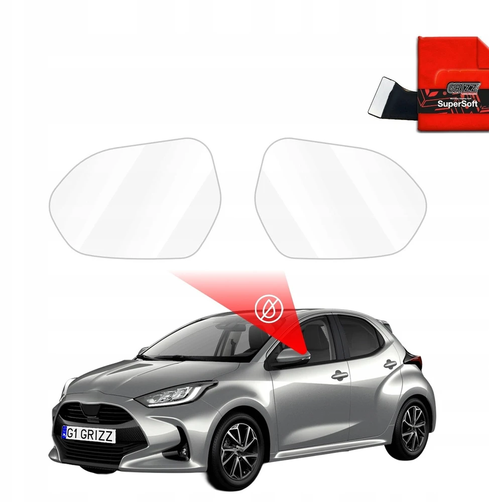 GrizzGlass Lietaus apsauginė plėvelė veidrodėliams GrizzGlass ZeroDrop, skirta Toyota Yaris 4 (2020-2025)
