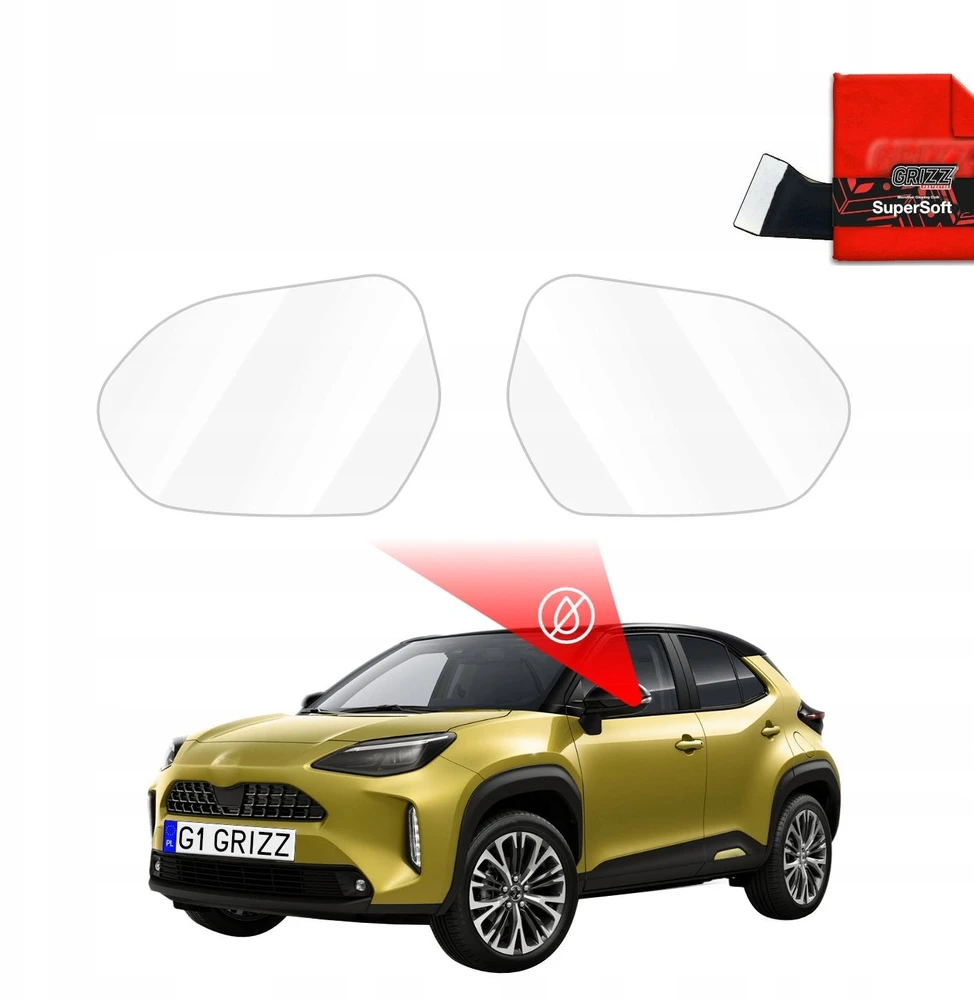 GrizzGlass Lietaus apsauginė plėvelė veidrodėliams ZeroDrop, skirta Toyota Yaris Cross (2020-2025)