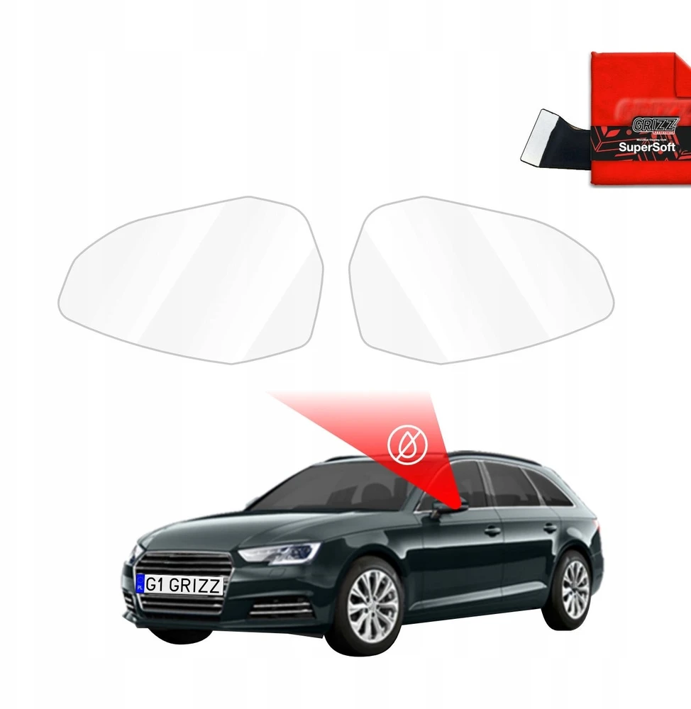 GrizzGlass Lietaus apsauginė plėvelė veidrodėliams ZeroDrop, skirta Audi A4 B9 (2020-2024)