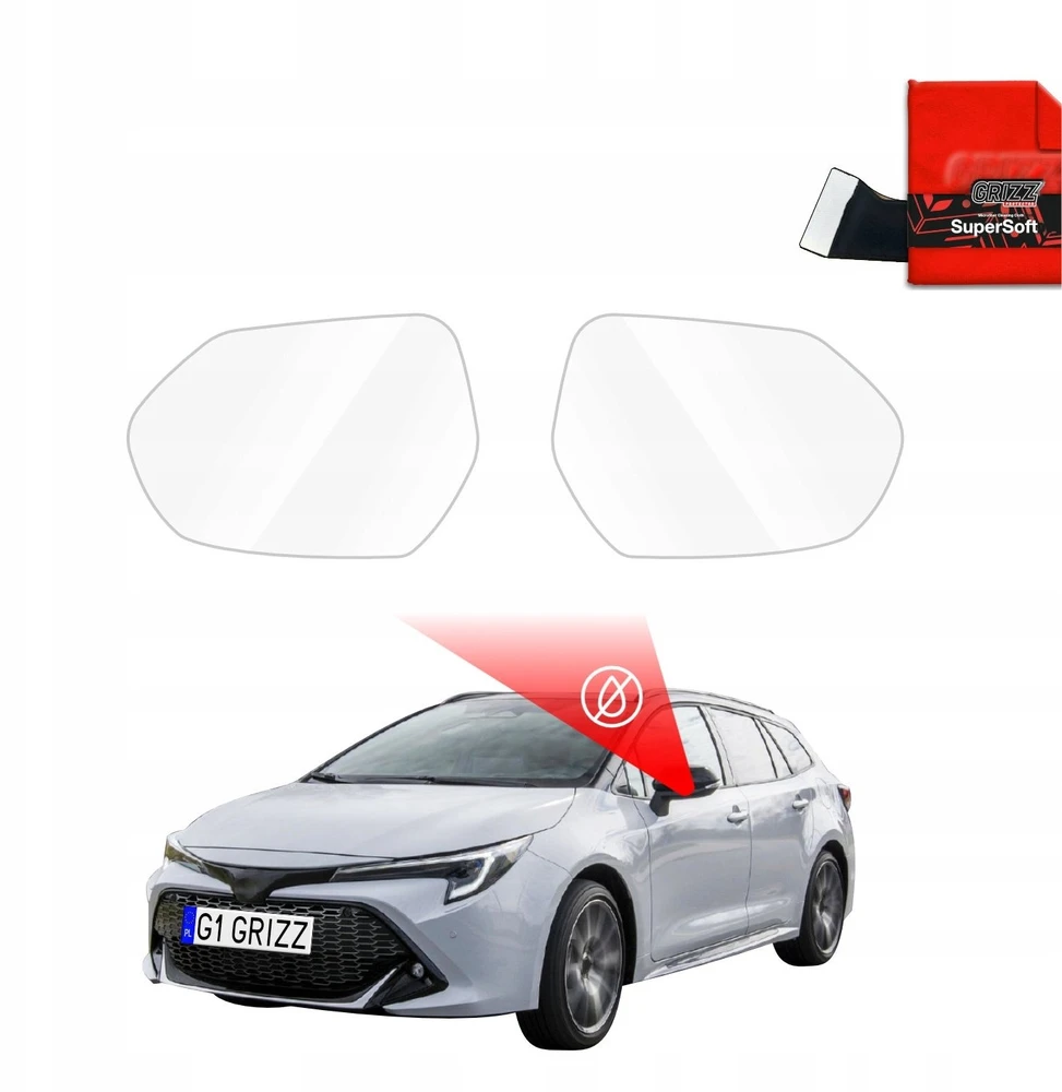 GrizzGlass Lietaus apsauginė plėvelė veidrodėliams ZeroDrop, skirta Toyota Corolla Kombi (2019-2022)