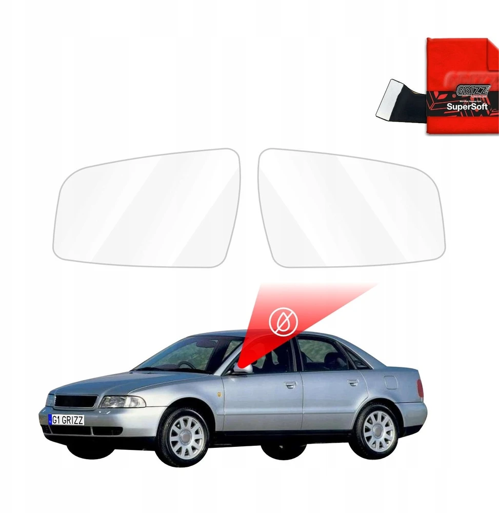 GrizzGlass Lietaus apsauginė plėvelė veidrodėliams ZeroDrop, skirta Audi A4 B5 Sedan (1994-2001)