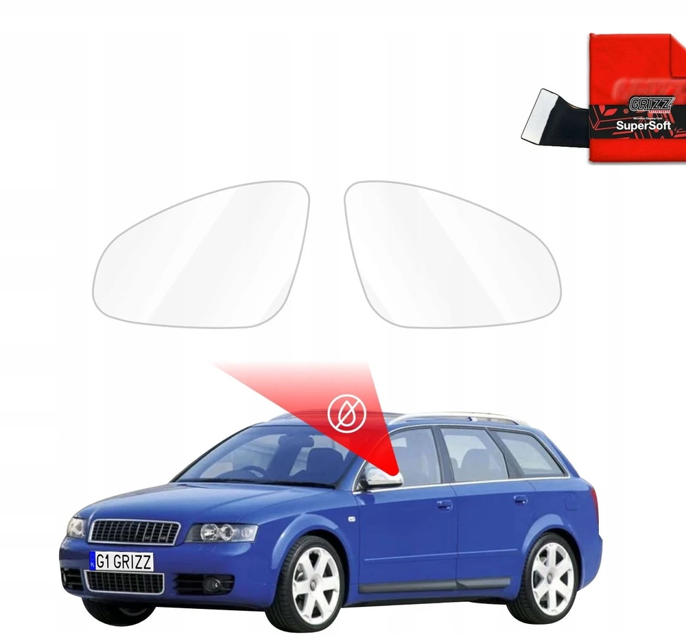 GrizzGlass Apsauginė plėvelė nuo lietaus ant veidrodėlių ZeroDrop, skirta Audi A4 B6 Avant (2000-2006)