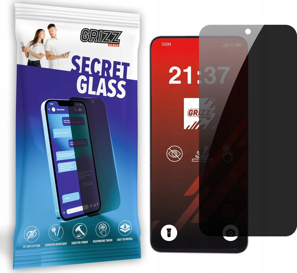 GrizzGlass GrizzGlass SecretGlass privatumo stiklas, skirtas Realme Narzo 70 Turbo