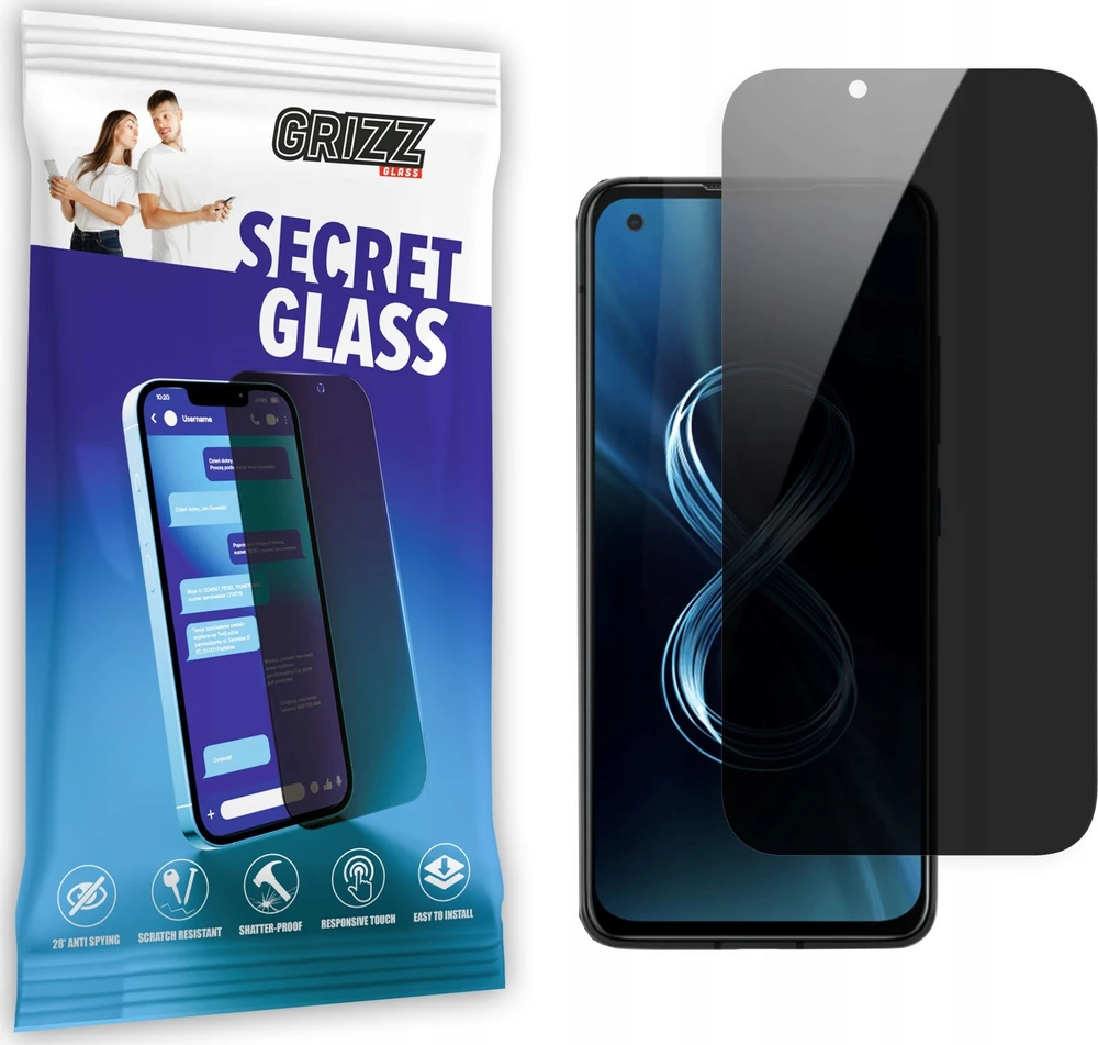 GrizzGlass GrizzGlass SecretGlass privatumo stiklas, skirtas Asus Zenfone 8 5G