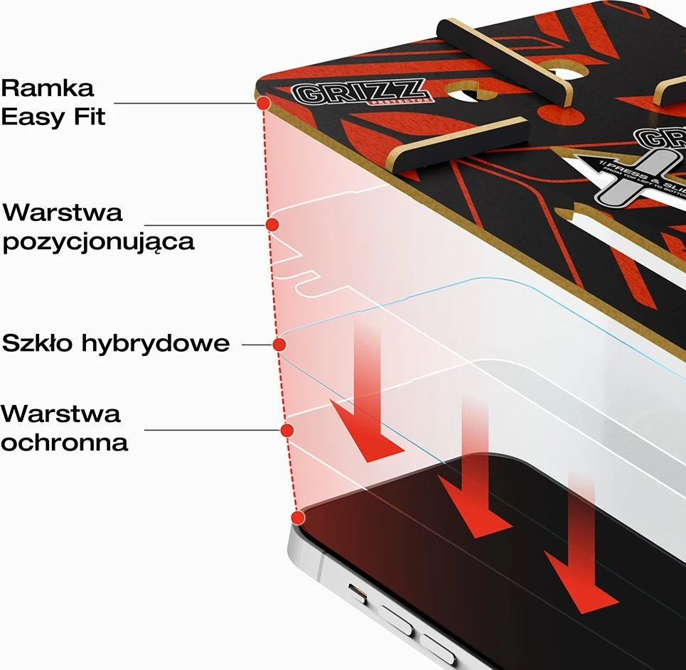 „GrizzGlass HybridGlass Easy Hybrid“ stiklas, skirtas „Xiaomi POCO F6 Pro“