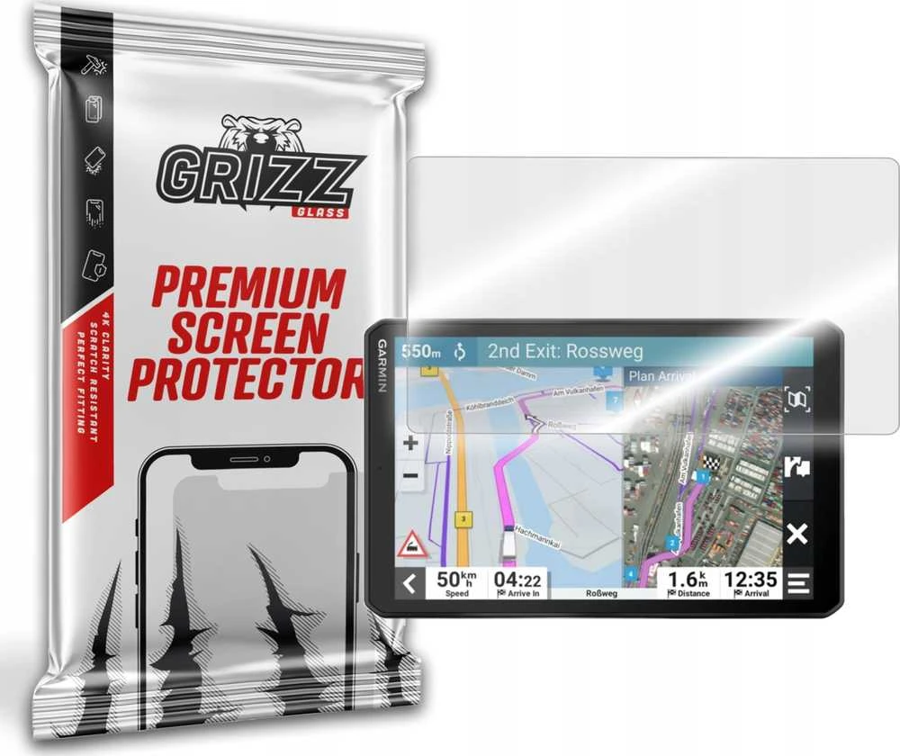 Dėklas navigacijai GrizzGlass, hibridinis stiklas HybridGlass, Garmin dezl LGV810