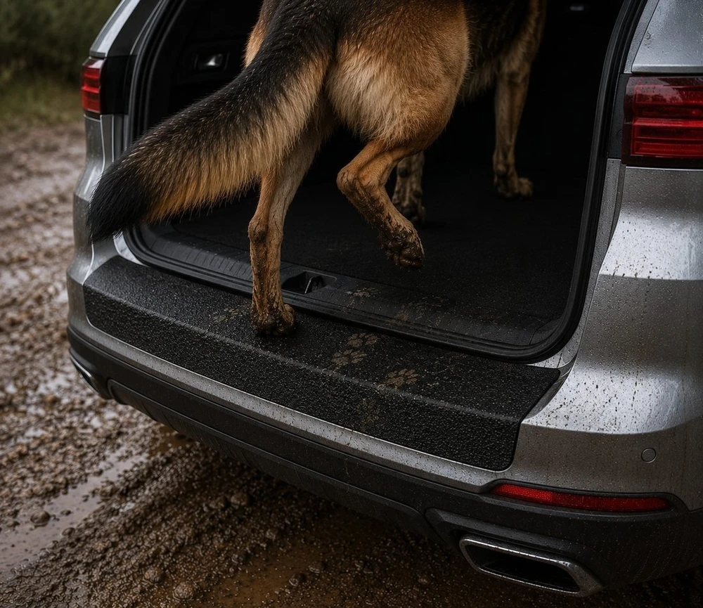 GrizzGlass Juoda techninė danga HeavyDuty Juodas bagažinės slenksčiui, skirta Volkswagen Tiguan 3 (2024-2026) (GRZ20600)