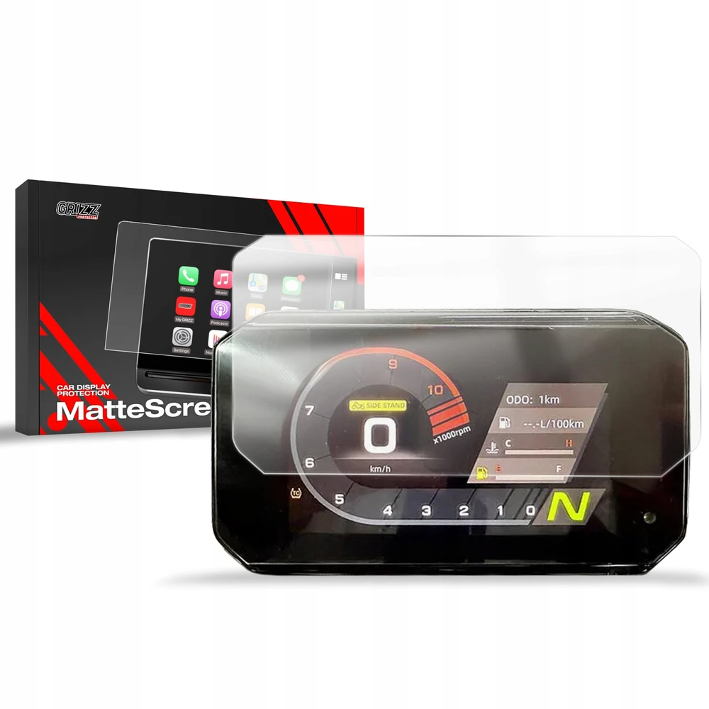 GrizzGlass „CarDisplay Protection“ matinė plėvelė navigacijos dėklui, skirta CFMOTO 450MT 5''