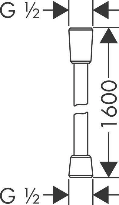 Hansgrohe dušas vads Isiflex, 1600 mm, polished auksinis optic