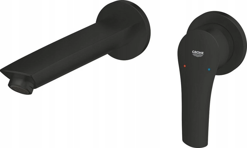 Grohe izlietnes maisītāja Eurosmart virsapmetuma daļa, 2MC, iztece 211 mm, no sienas, matēta melna