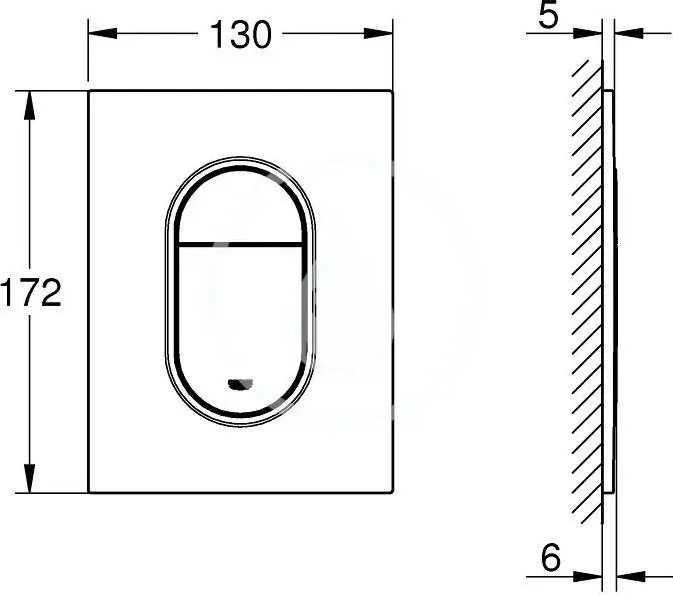 Grohe Arena Cosmo S mygtukas 130x172, baltas