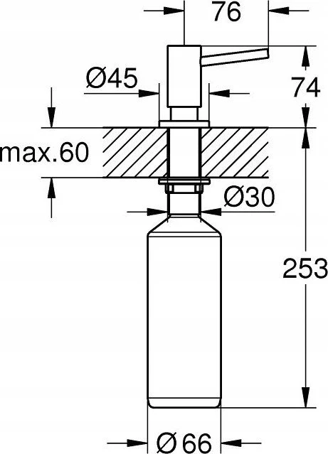 Dozatorius GROHE Cosmopolitan 40535DC0 nerūdyjantis plienas