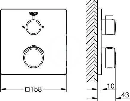 Grohe GROHTHERM dušo čiaupas GROHTHERM BATERIJOS LAIKMATIS 2 IŠĖJIMAI