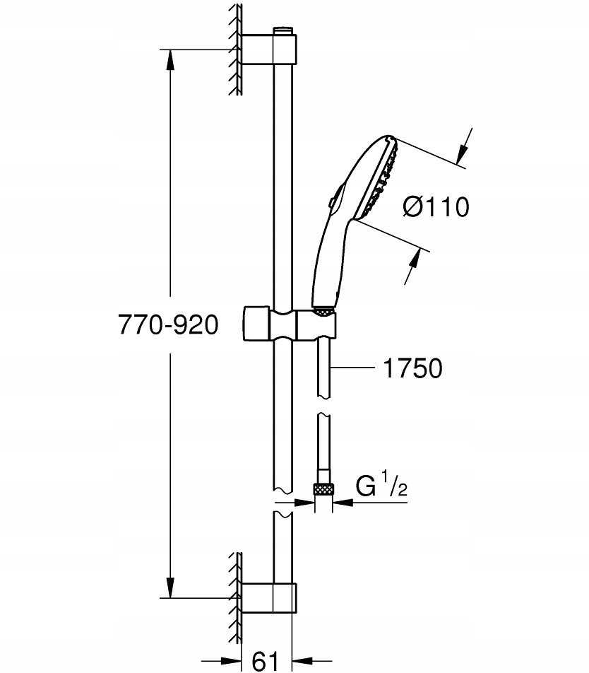 Grohe TEMPE.110 ZE.Z DÄŻ.PRYZZ.CHRO.2 STRU.