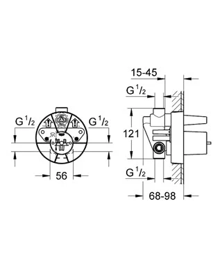 Grohe potinkinė dalis maišytuvo montavimui 1/2" (33963000)