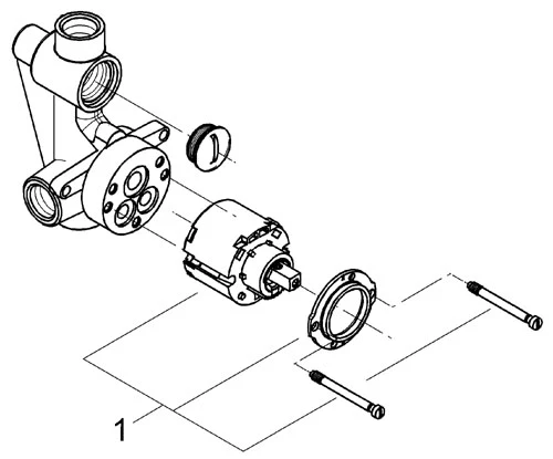 Grohe potinkinė dalis maišytuvo montavimui 1/2" (33963000)