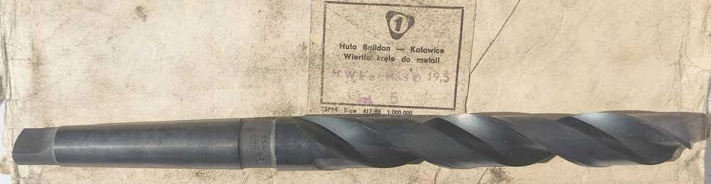 Wiertło Baildon DIN 345 ​​​​RN NWKc 19,5 mm HSS (S) metalo grąžtas, 238–140 mm (MK2 kotas)