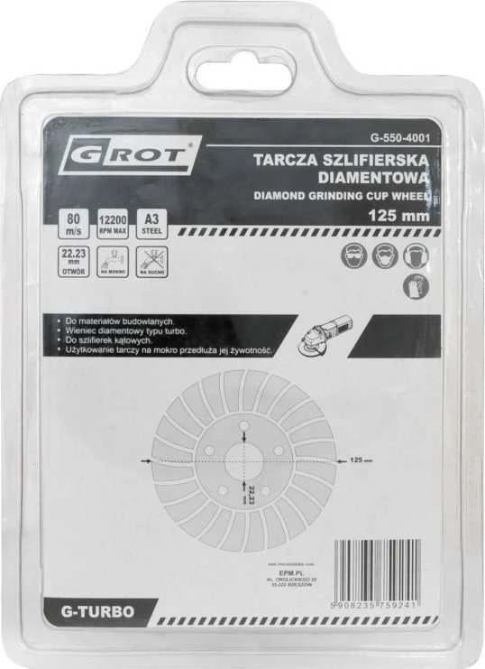 Grot Antgalis G-TURBO 125MM DEIMANTINIS ŠLIFIMO DISKAS