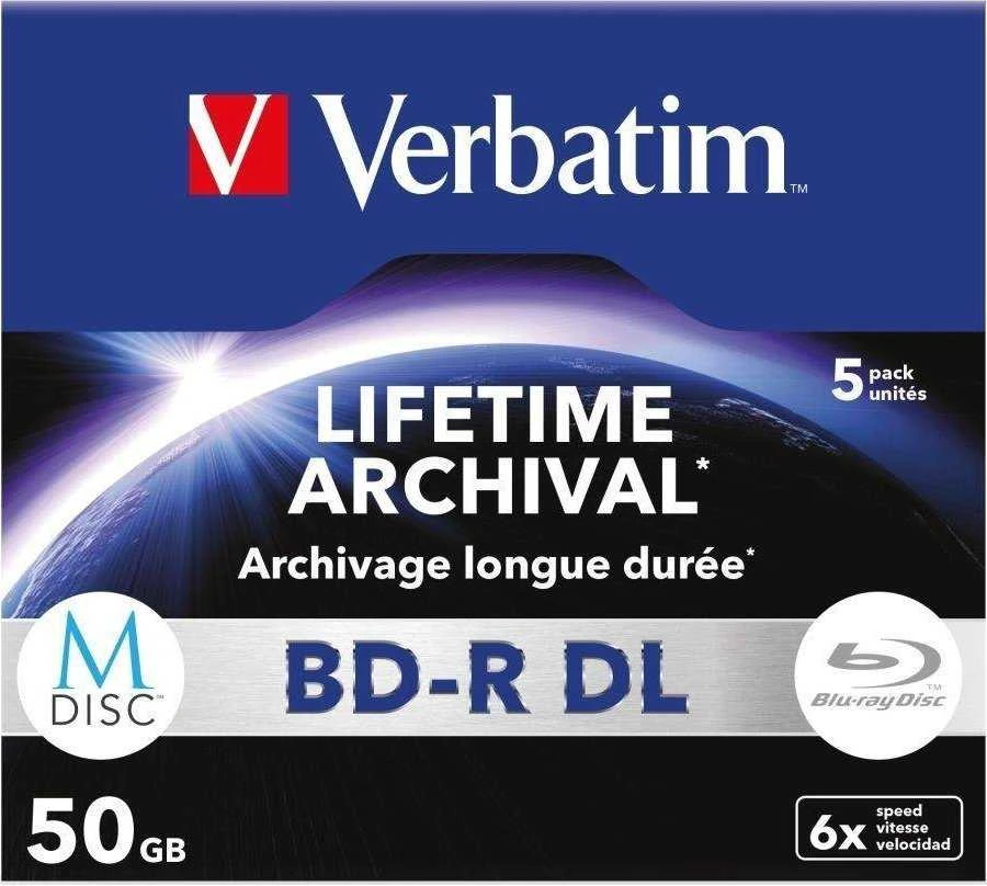 Verbatim M-Disc 50GB BD-R DL pakuotė