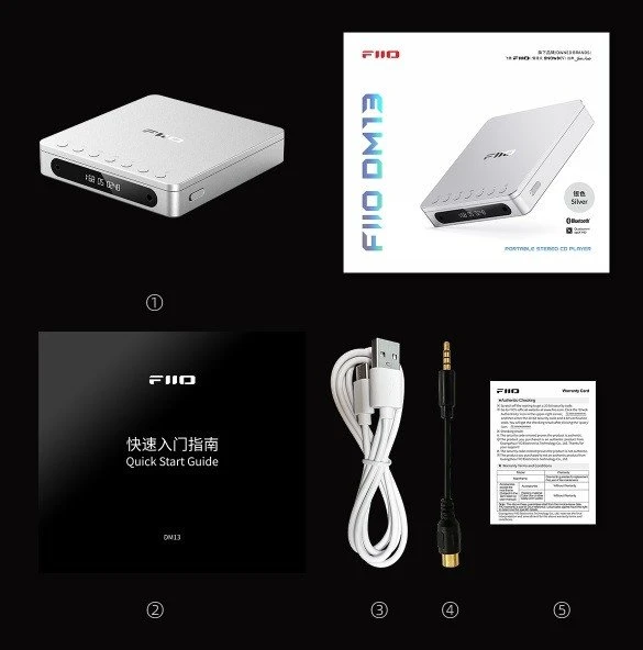 Grotuvas CD FiiO DM13 BT - juodas - Przenośny CD grotuvas su Bluetooth